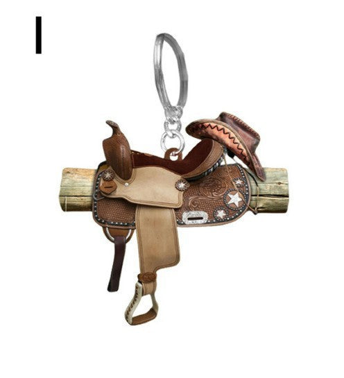 Wholesale Saddle Car Key Pendant Acrylic Keychain